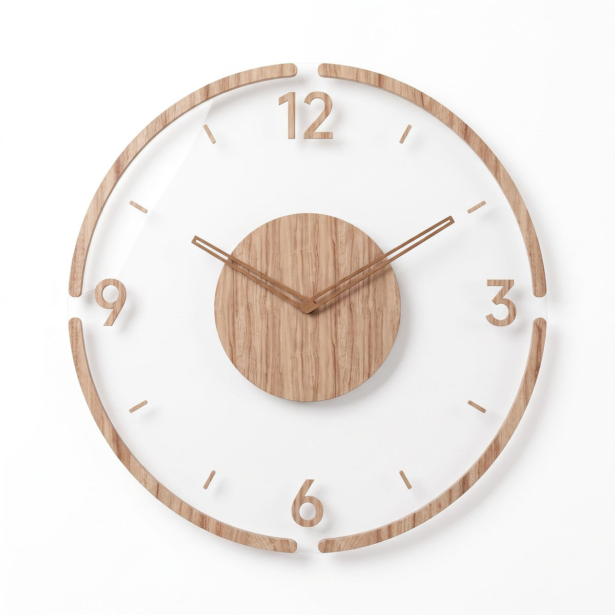 Horloge Murale Bois Minimal Style 2 – fond blanc