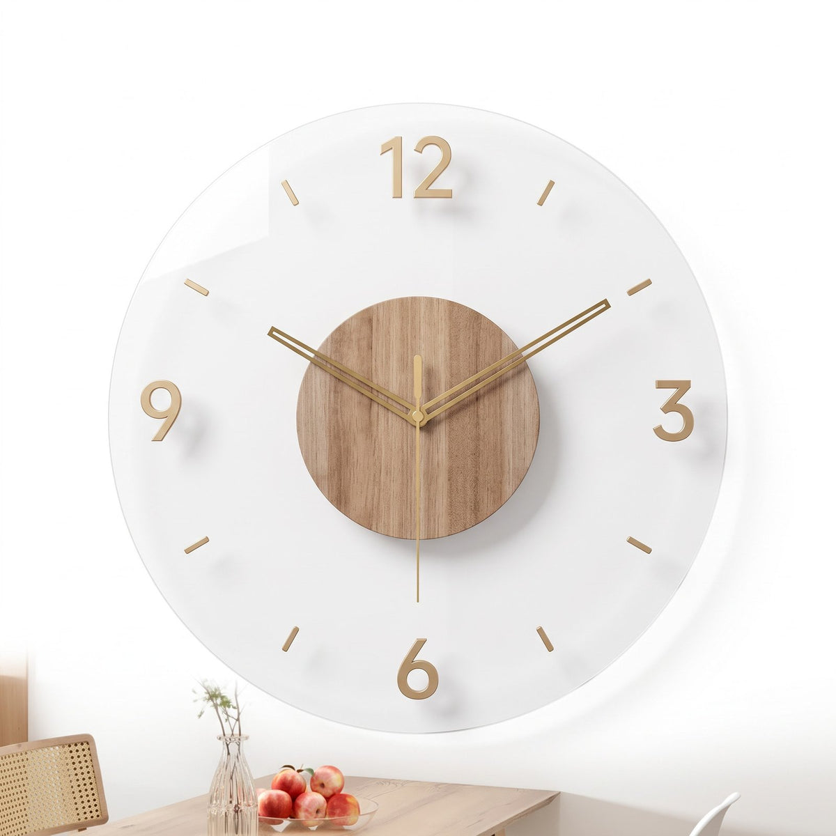 Horloge Murale Bois Minimal Style 3 – fond blanc