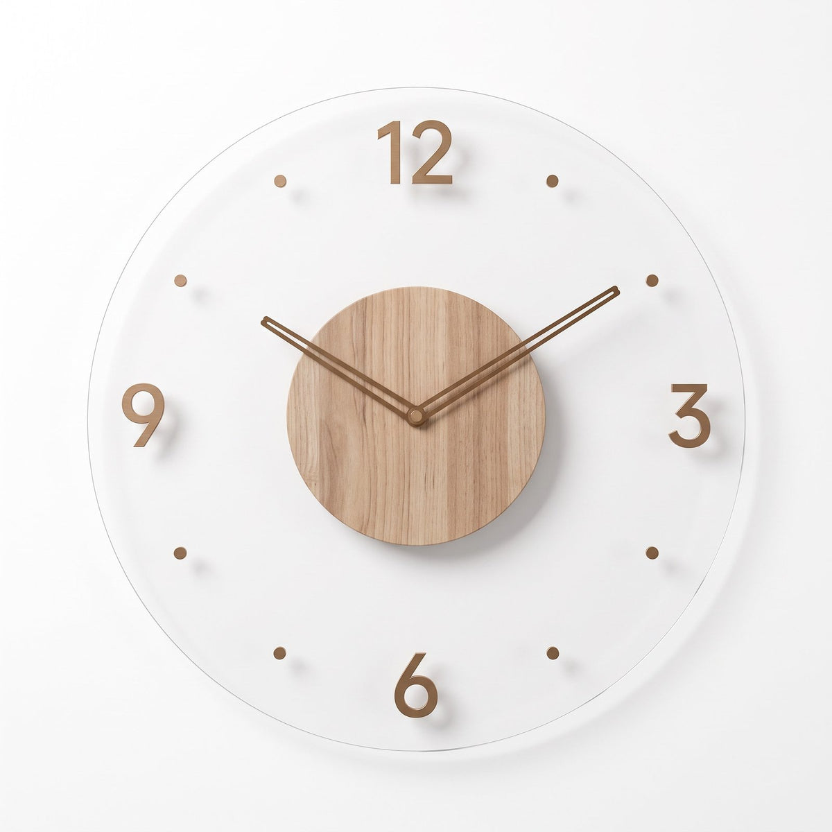 Horloge Murale Bois Minimal Style 5 – fond blanc