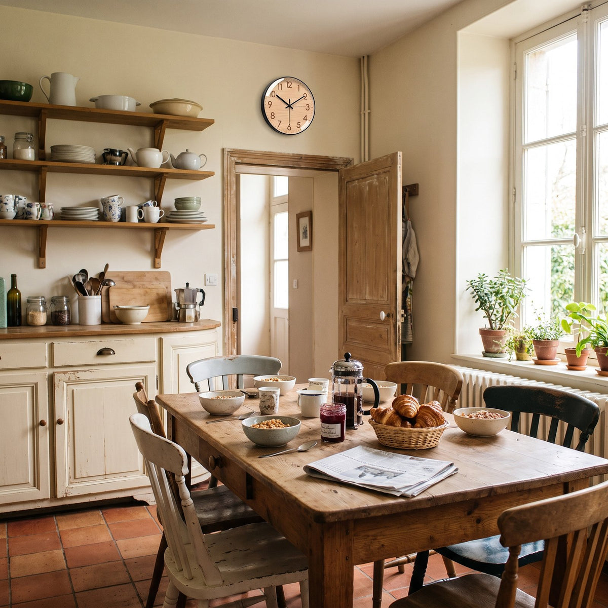 Horloge Murale Bois Naturel – mise en situation