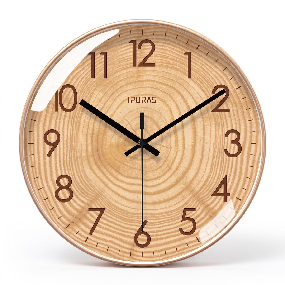 Horloge Murale Bois Naturel Bois Bois – fond blanc