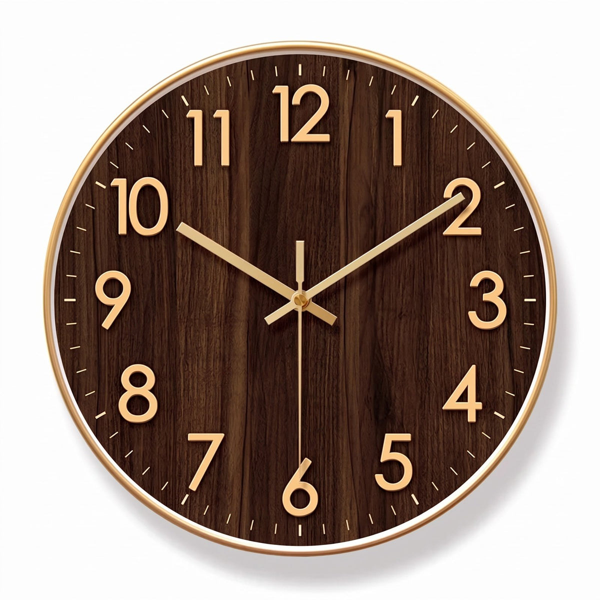 Horloge Murale Bois Naturel Marron Bois – fond blanc