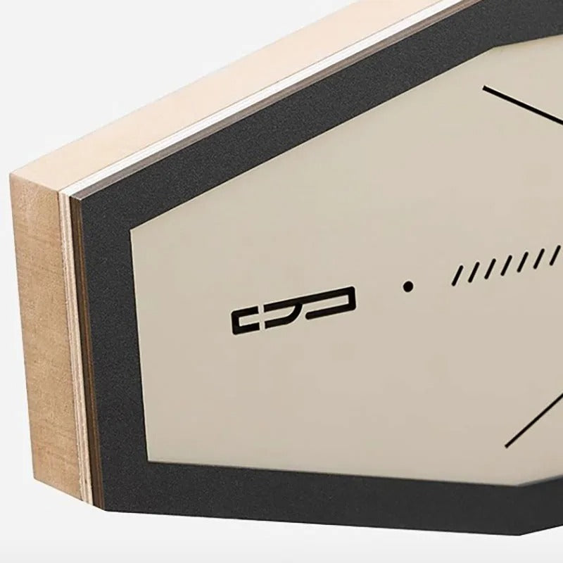 Horloge Murale Hexagonale Bois
