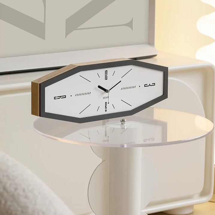 Horloge Murale Hexagonale Bois