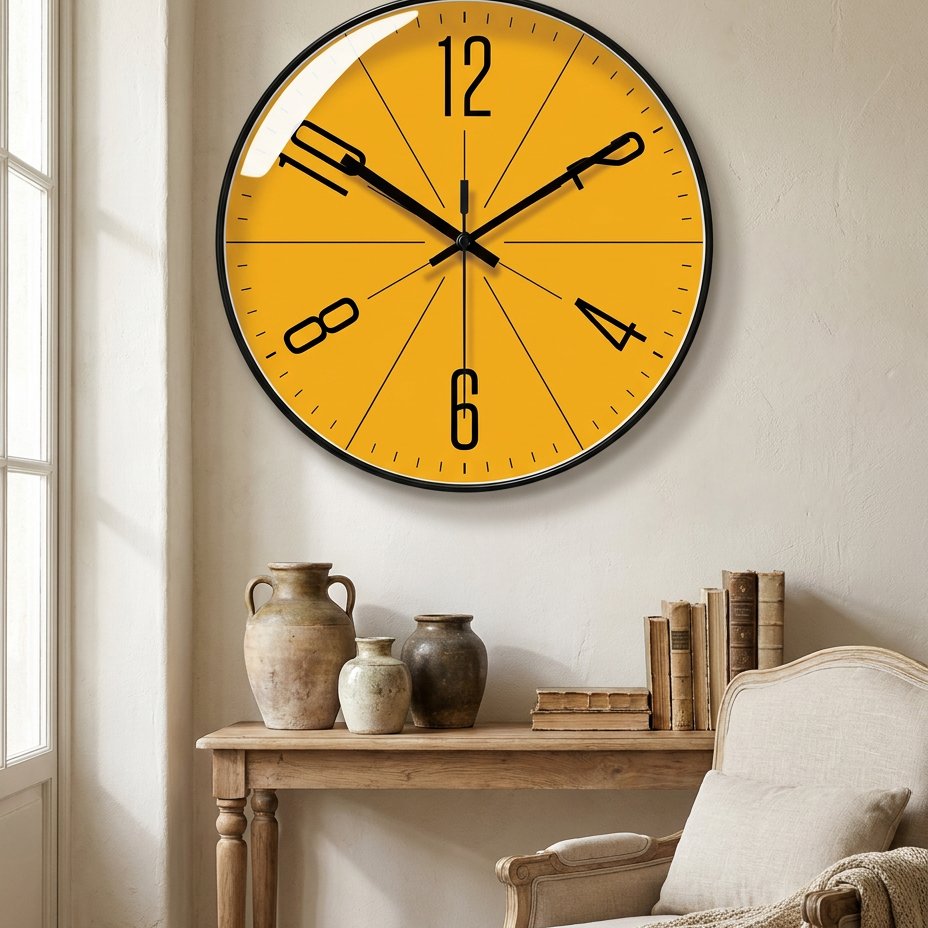Horloge Murale Cadran Jaune