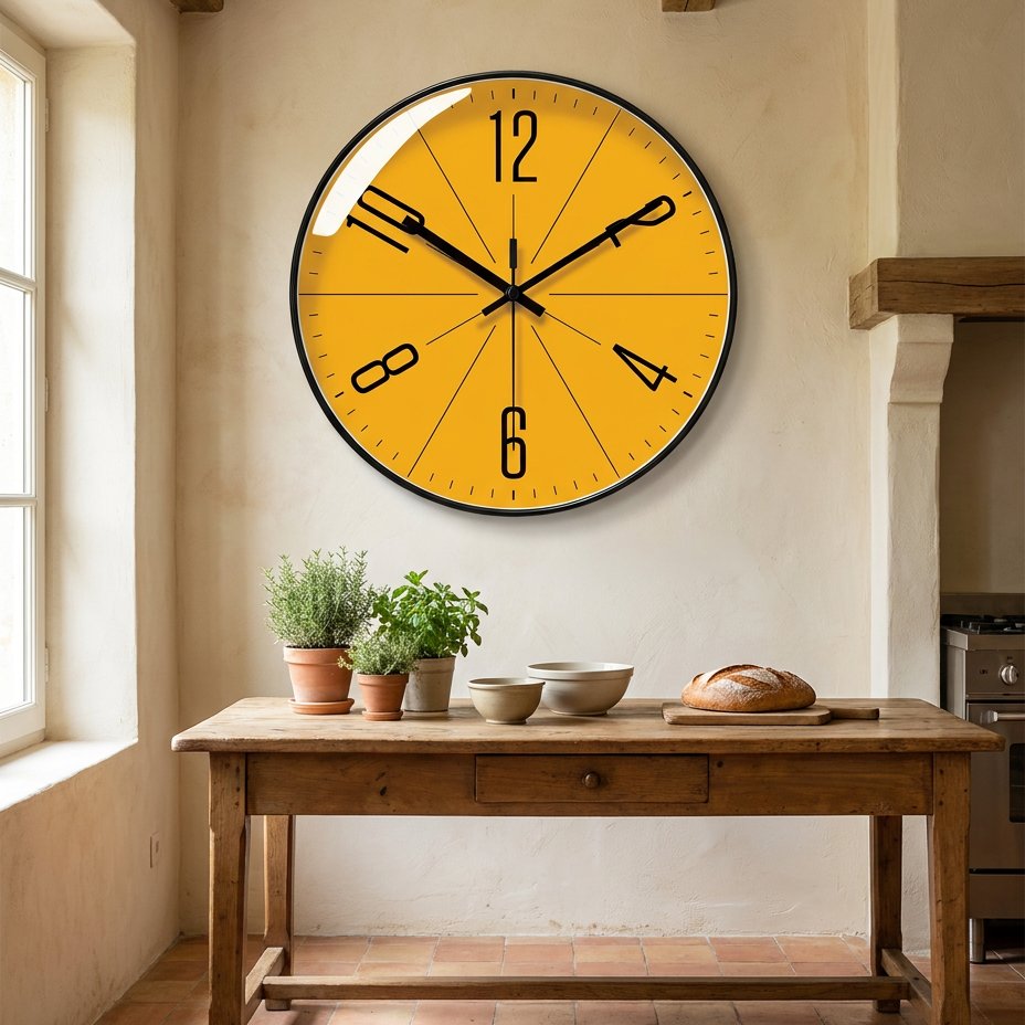 Horloge Murale Cadran Jaune