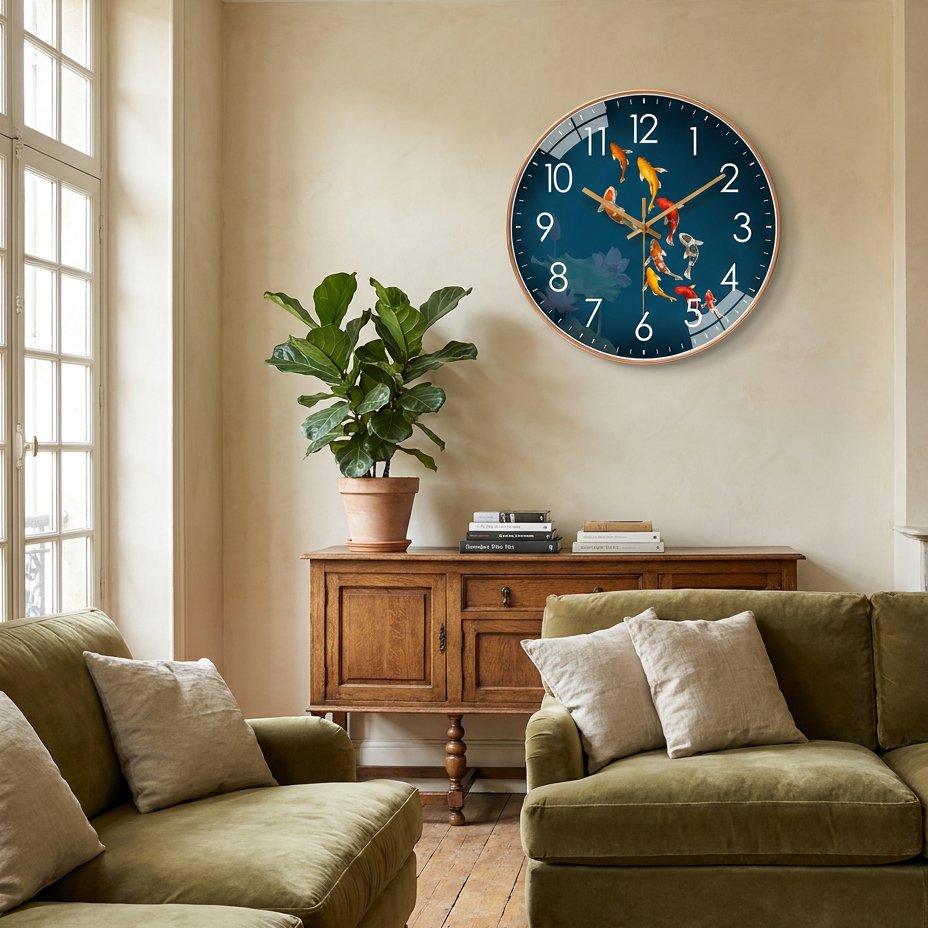 Horloge Murale Carpes Koi