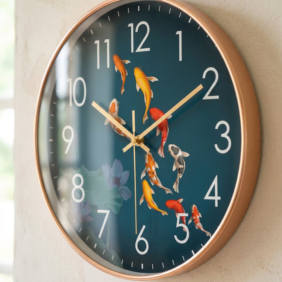 Horloge Murale Carpes Koi