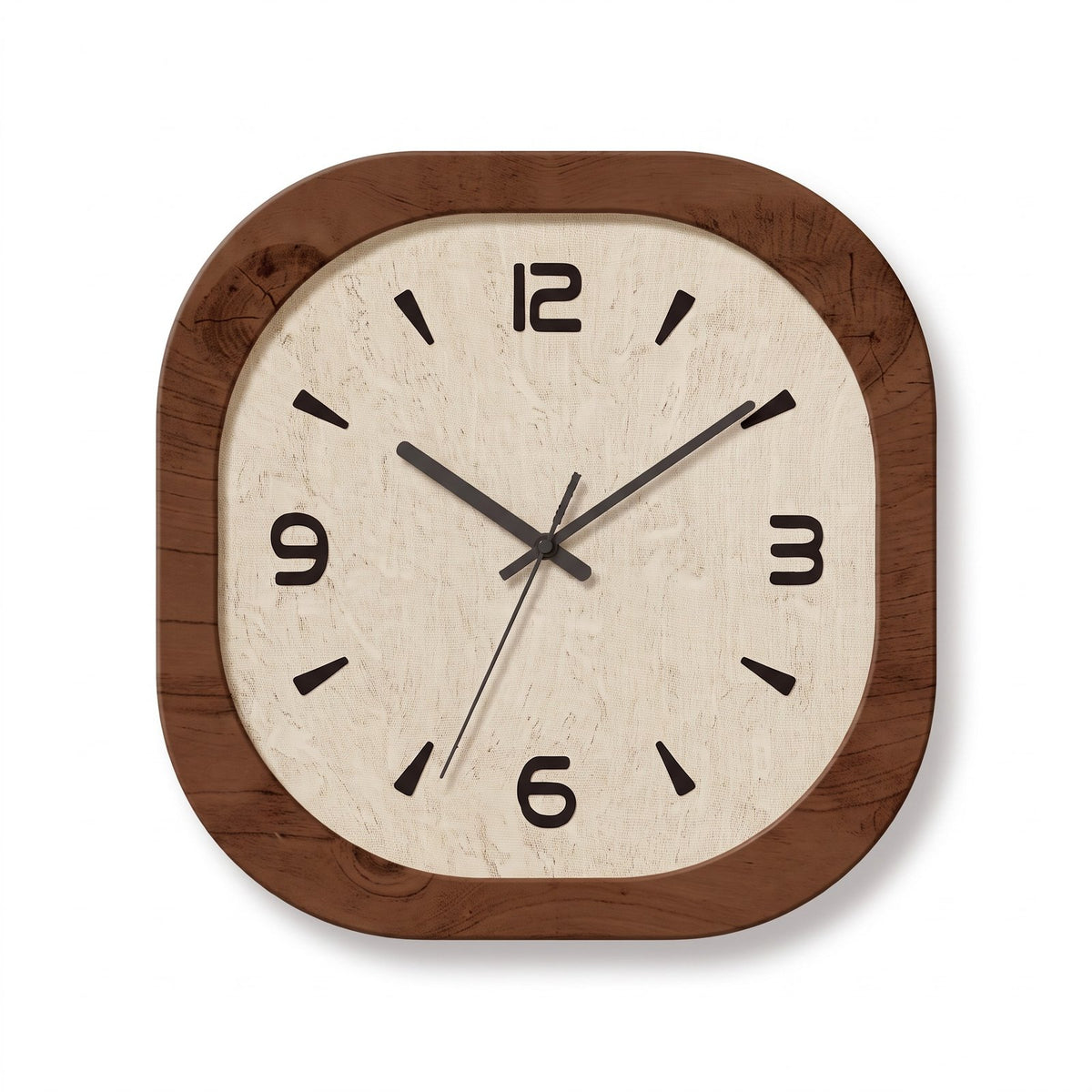 Horloge Murale Carrée Bois – fond blanc