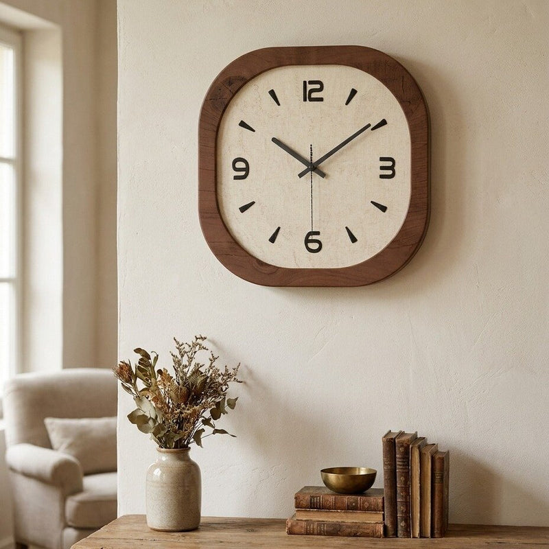 Horloge Murale Carrée Bois