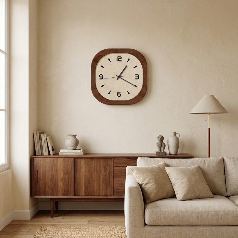 Horloge Murale Carrée Bois