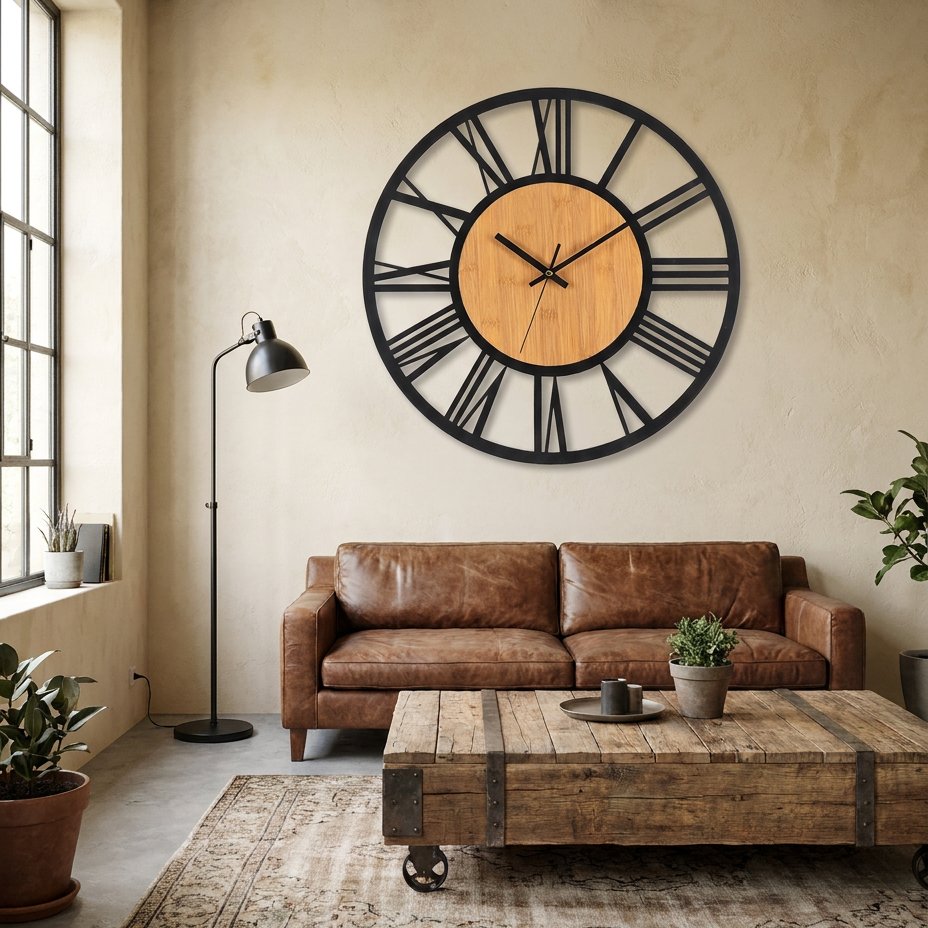 Horloge Murale Cercle Bois