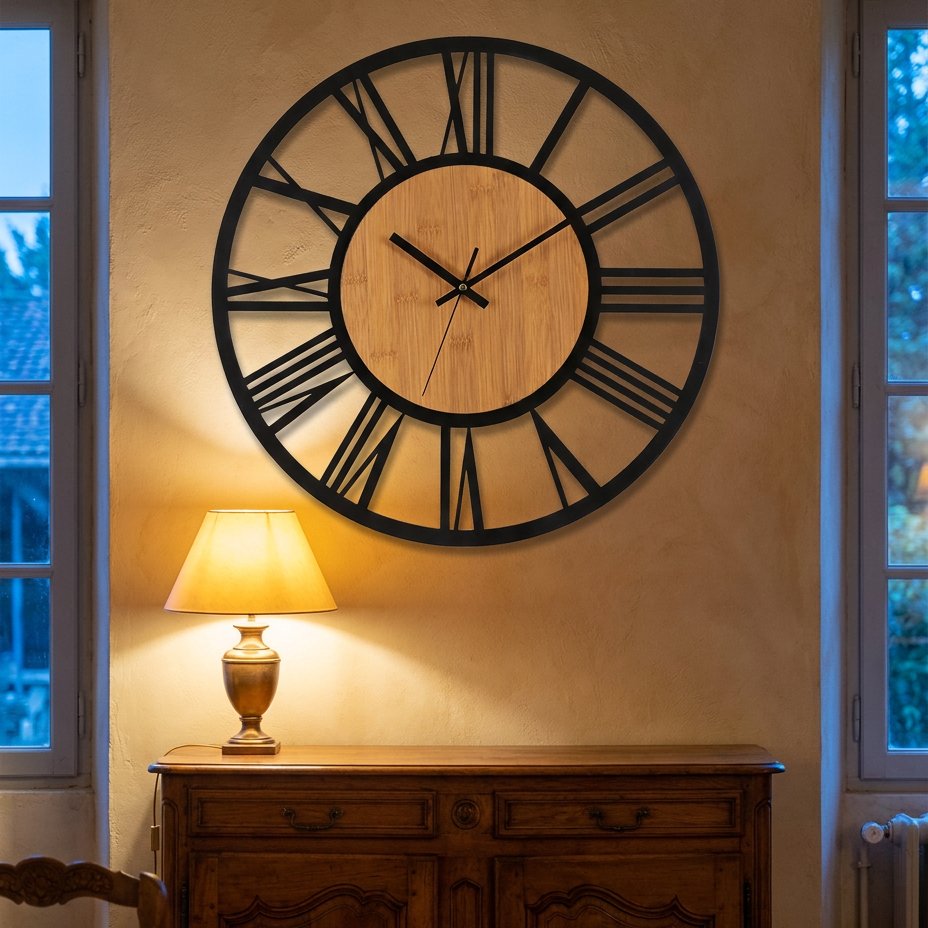 Horloge Murale Cercle Bois