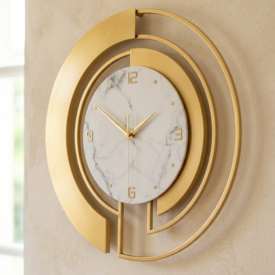 Horloge Murale Cercle Doré