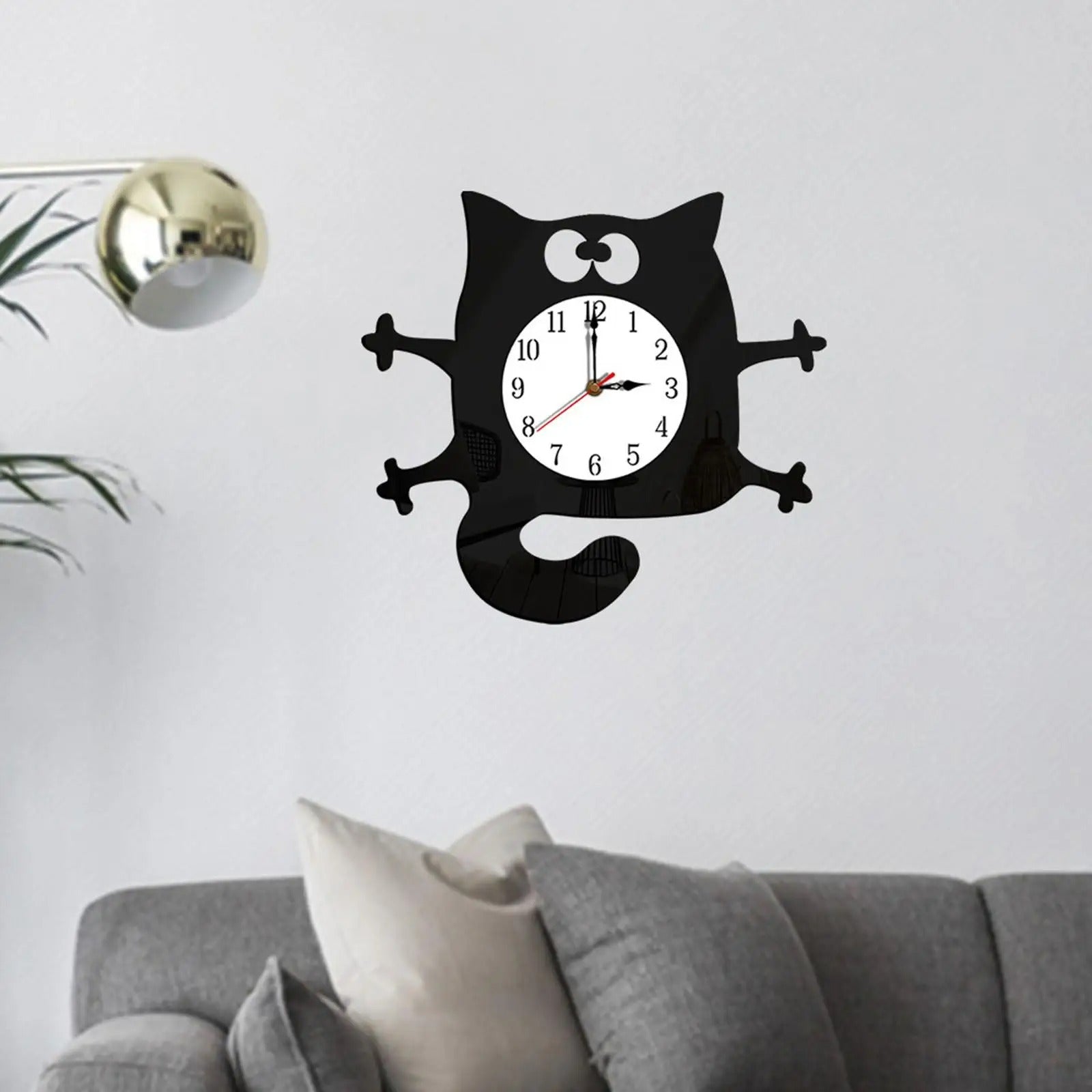Horloge Murale Silhouette Féline
