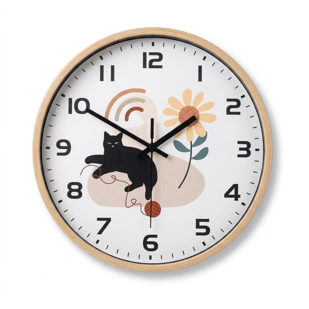 Horloge Murale Chat Design