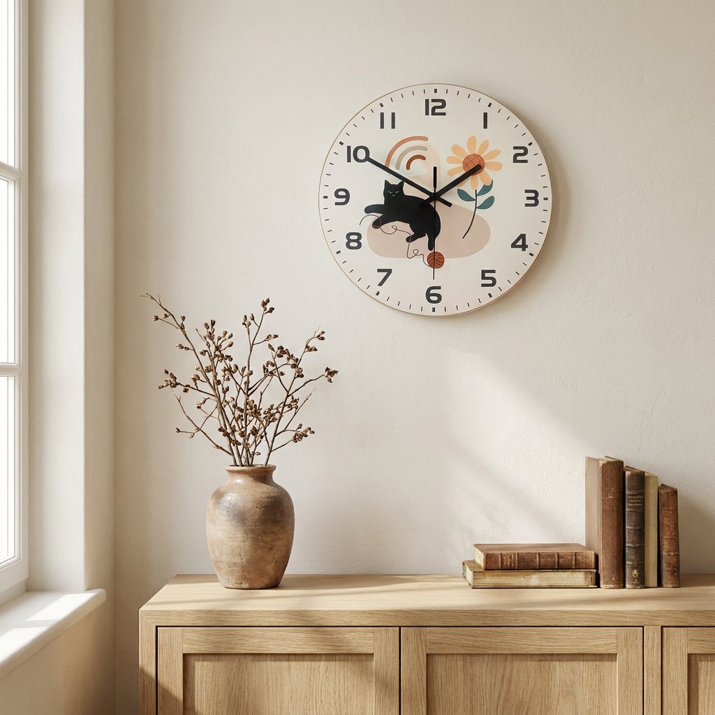 Horloge Murale Chat Design