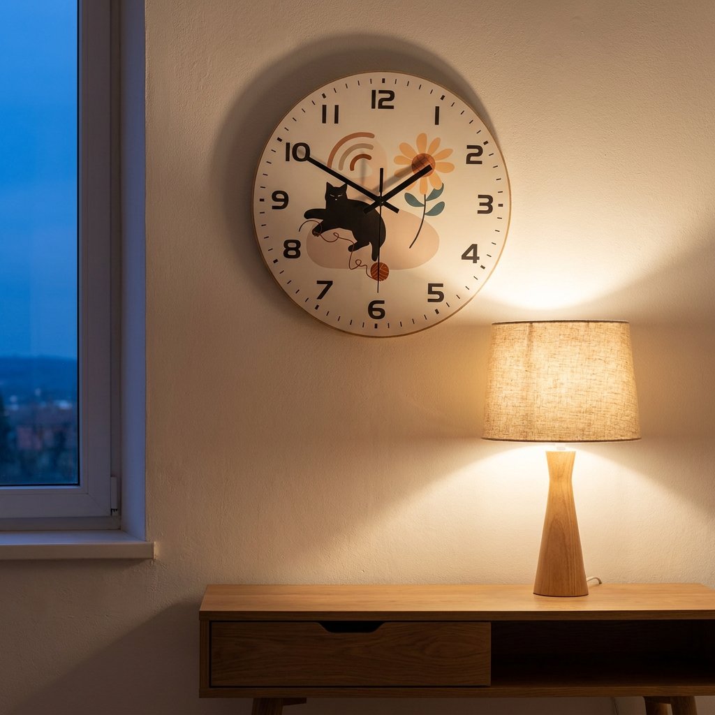 Horloge Murale Chat Design