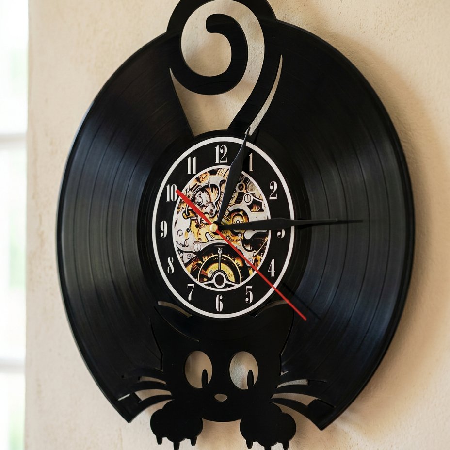 Horloge Murale Chat Gothique