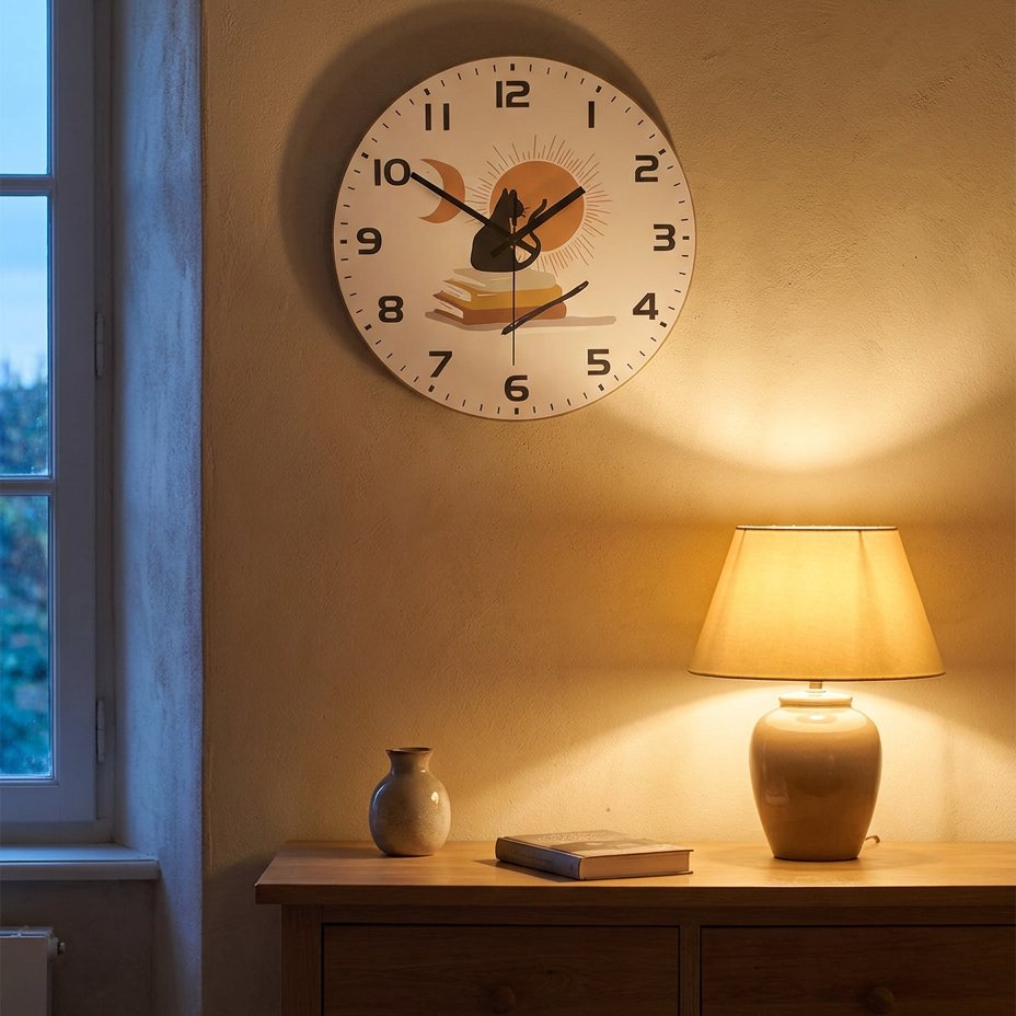Horloge Murale Chat Littéraire