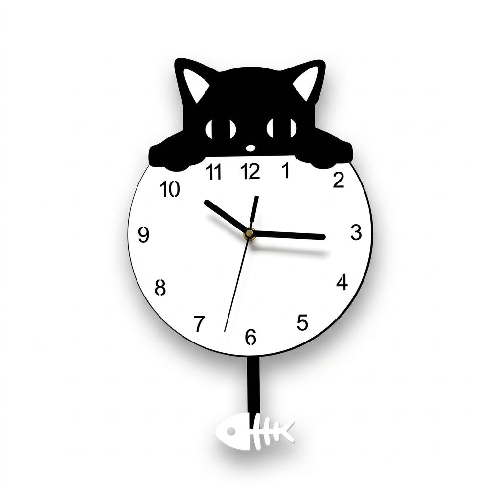 Horloge Murale Chat Pendule