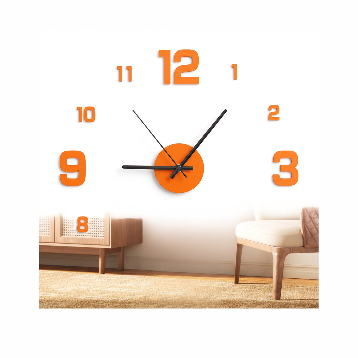 Horloge Murale Chiffres 3D