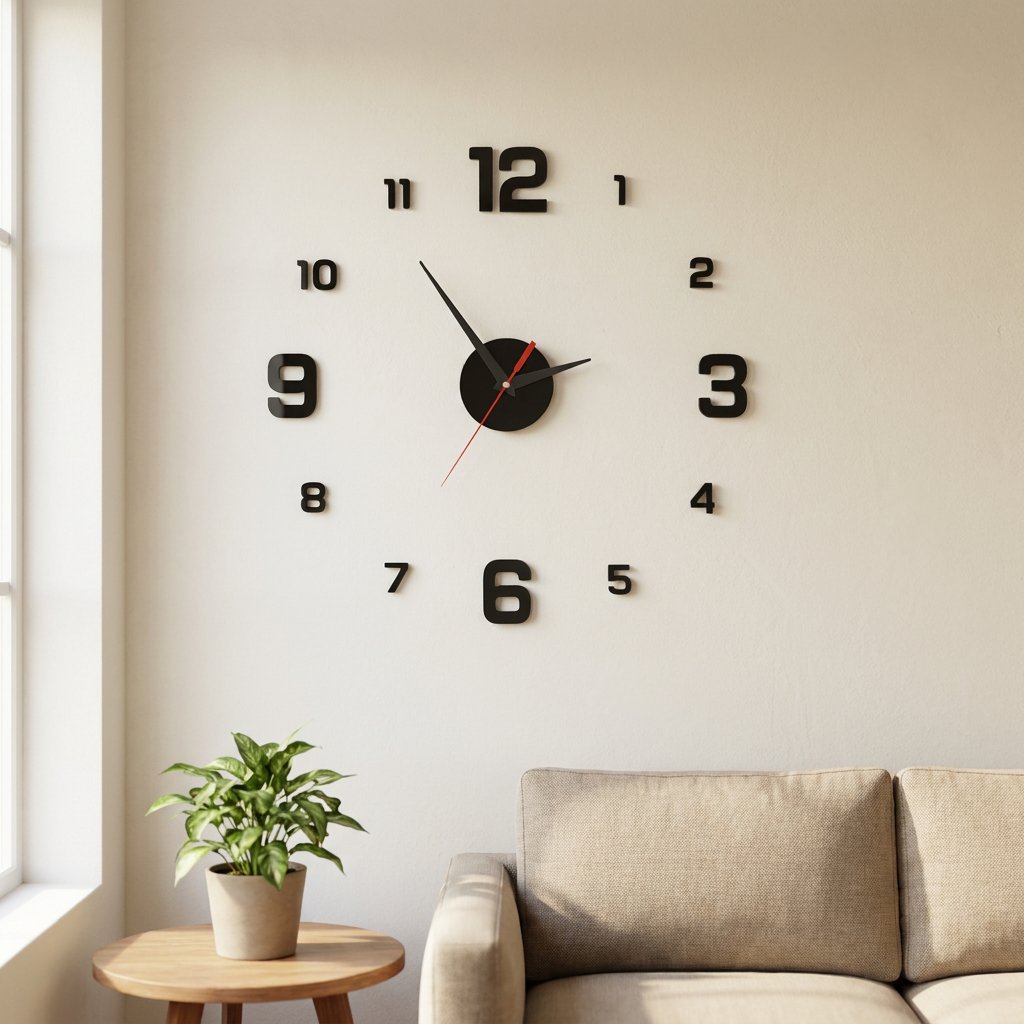 Horloge Murale Chiffres 3D