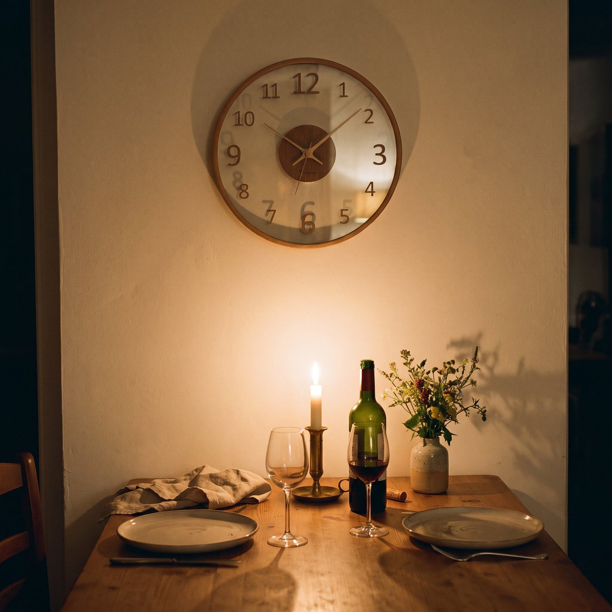 Horloge Murale Chiffres Bois