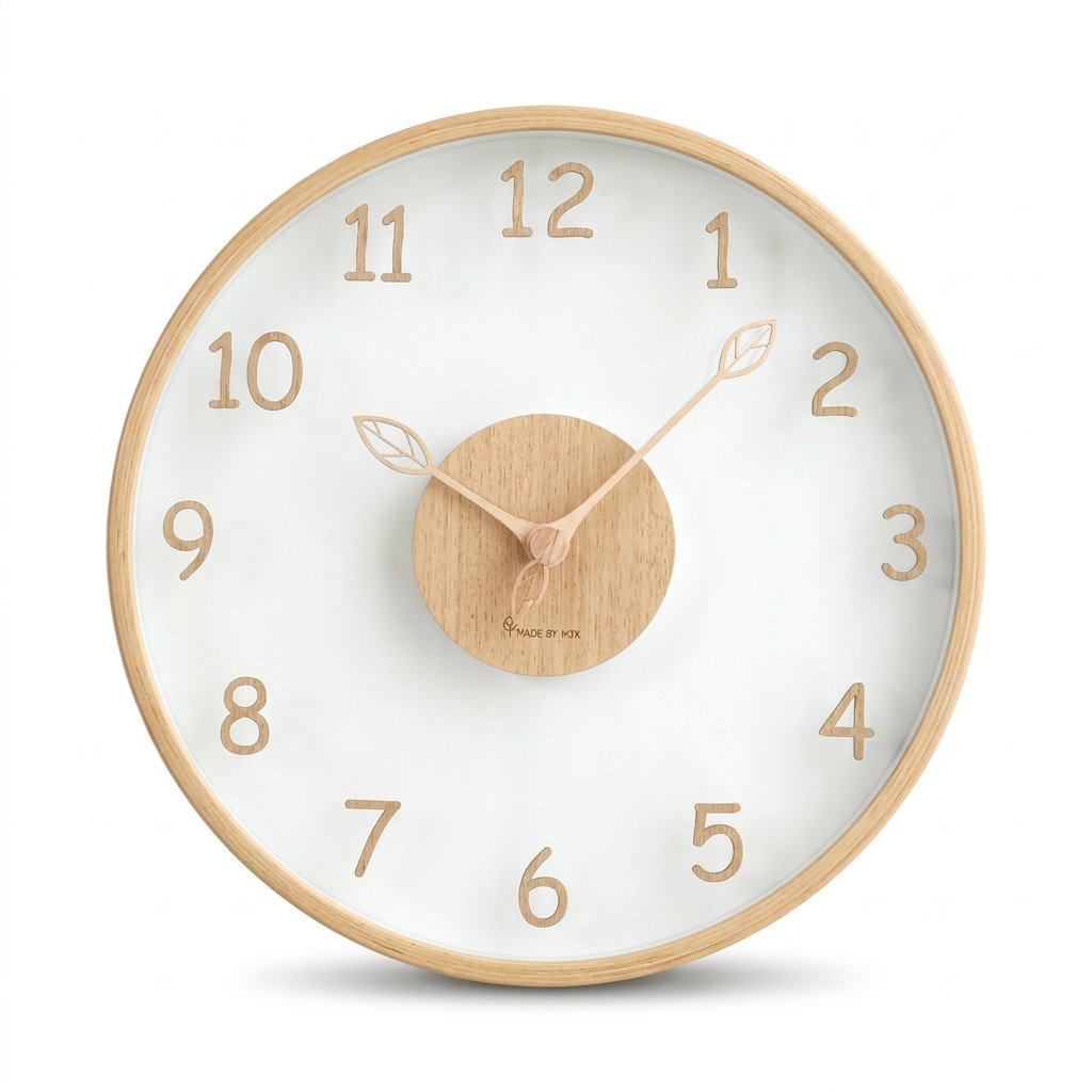 Horloge Murale Chiffres Bois