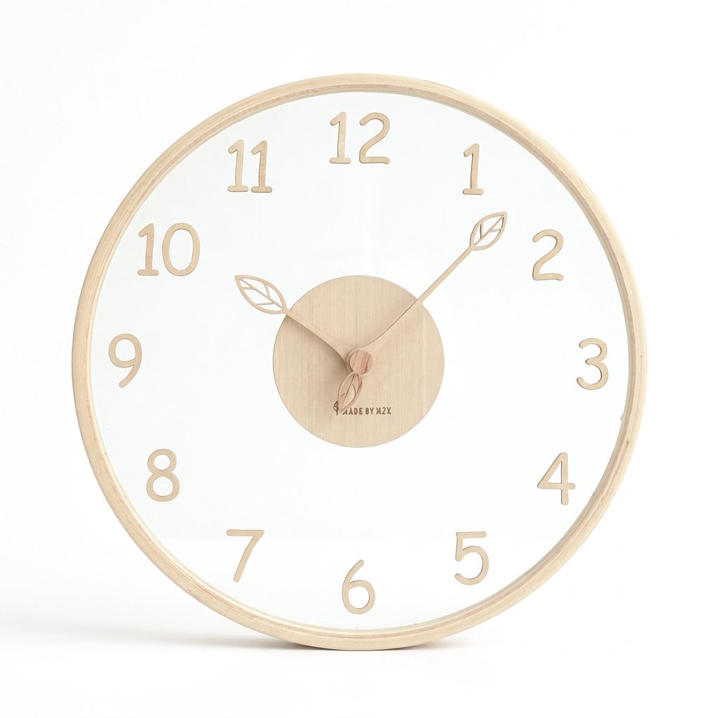 Horloge Murale Chiffres Bois