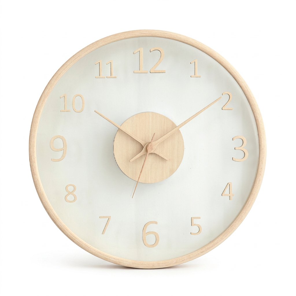 Horloge Murale Chiffres Bois