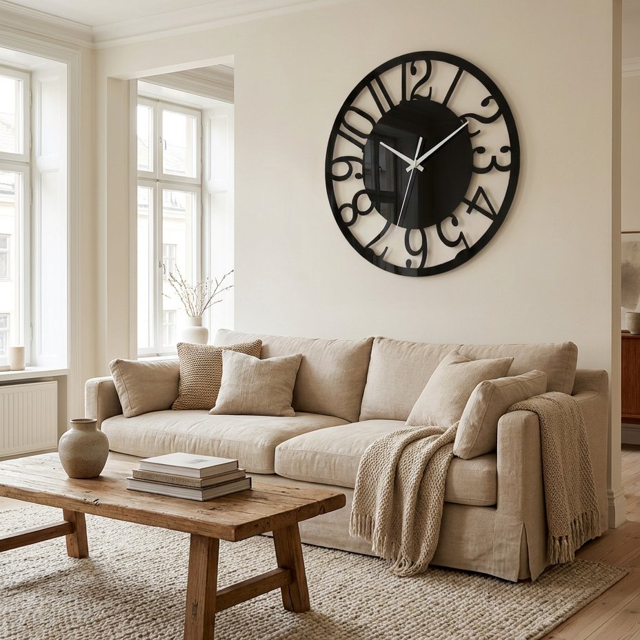 Horloge Murale Chiffres Découpés