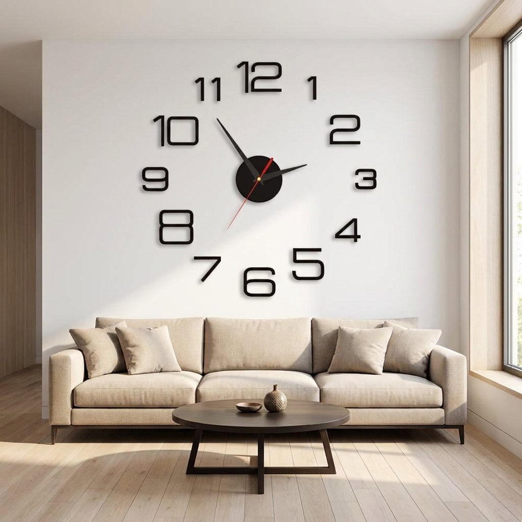 Horloge Murale Grand Chiffres Modernes