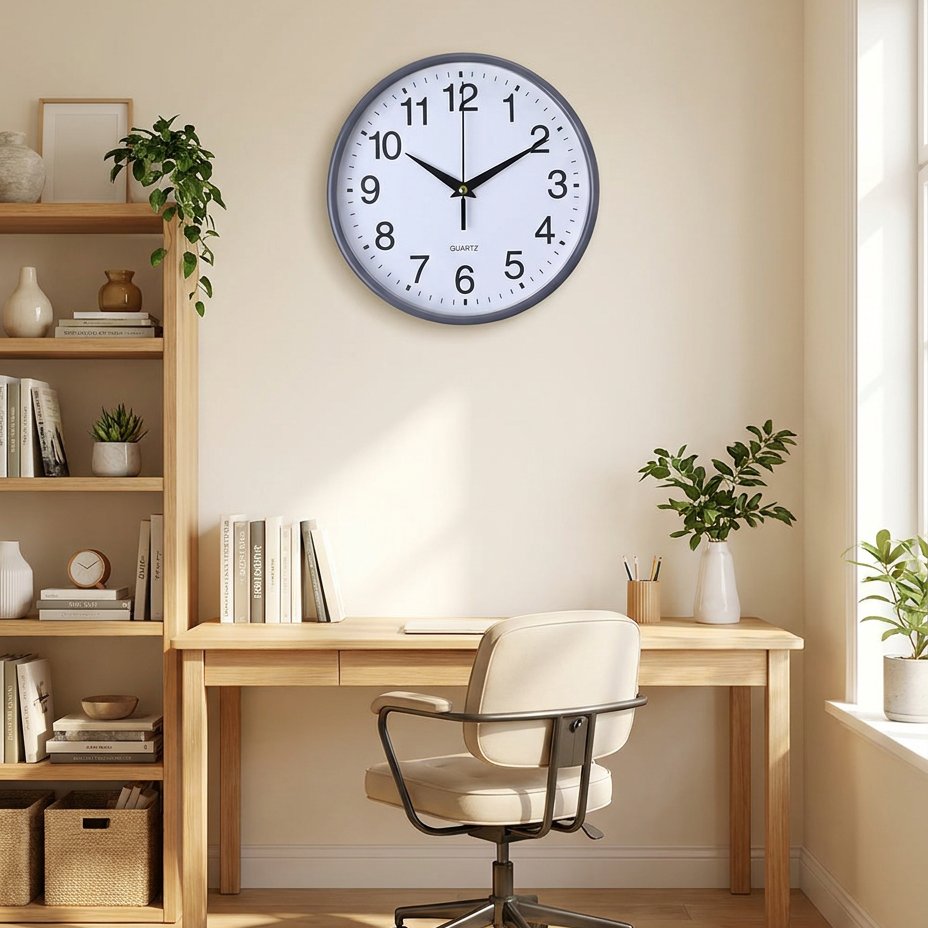 Horloge Murale Chiffres Noirs