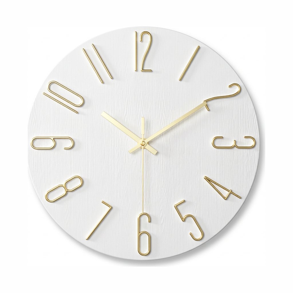 Horloge Murale Chiffres Or