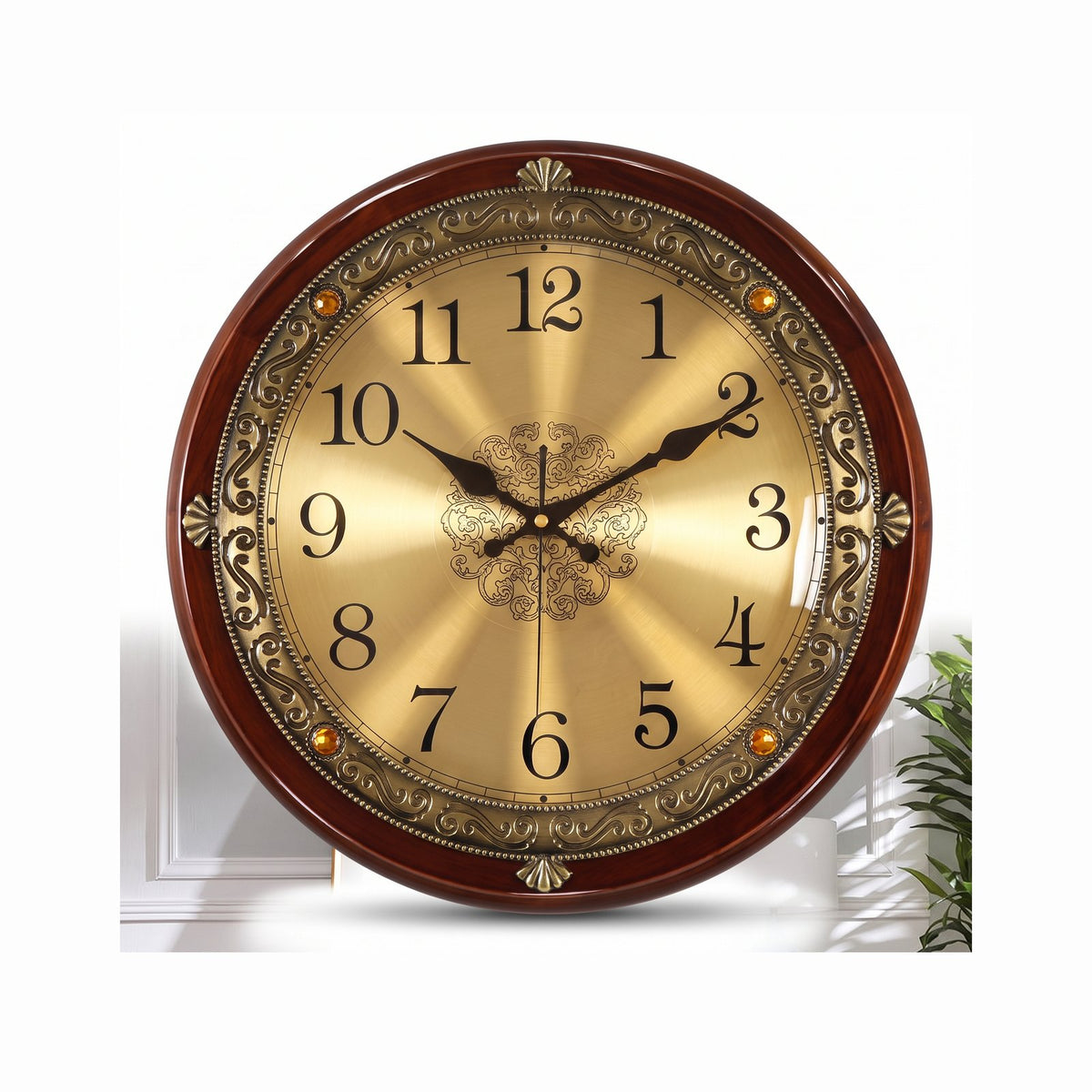 Horloge Murale Doré Chiffres Romains