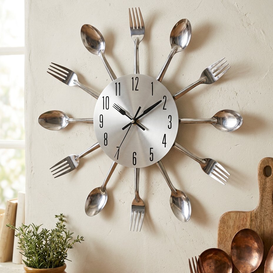 Horloge Murale Couverts Cuisine