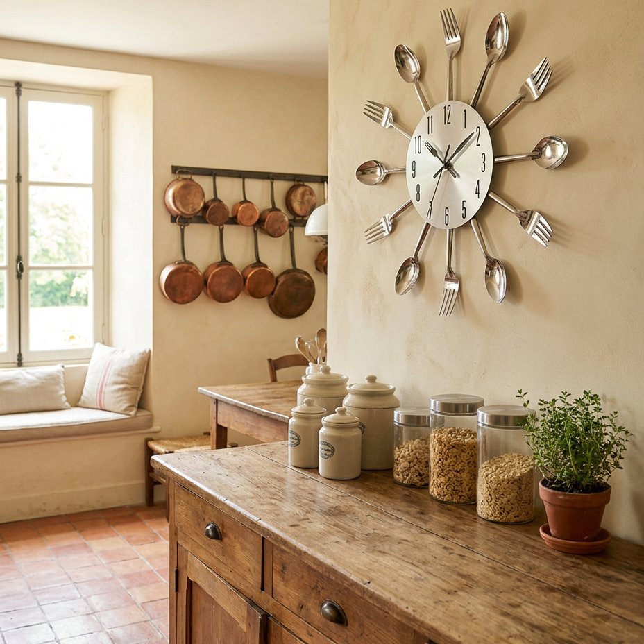 Horloge Murale Couverts Cuisine