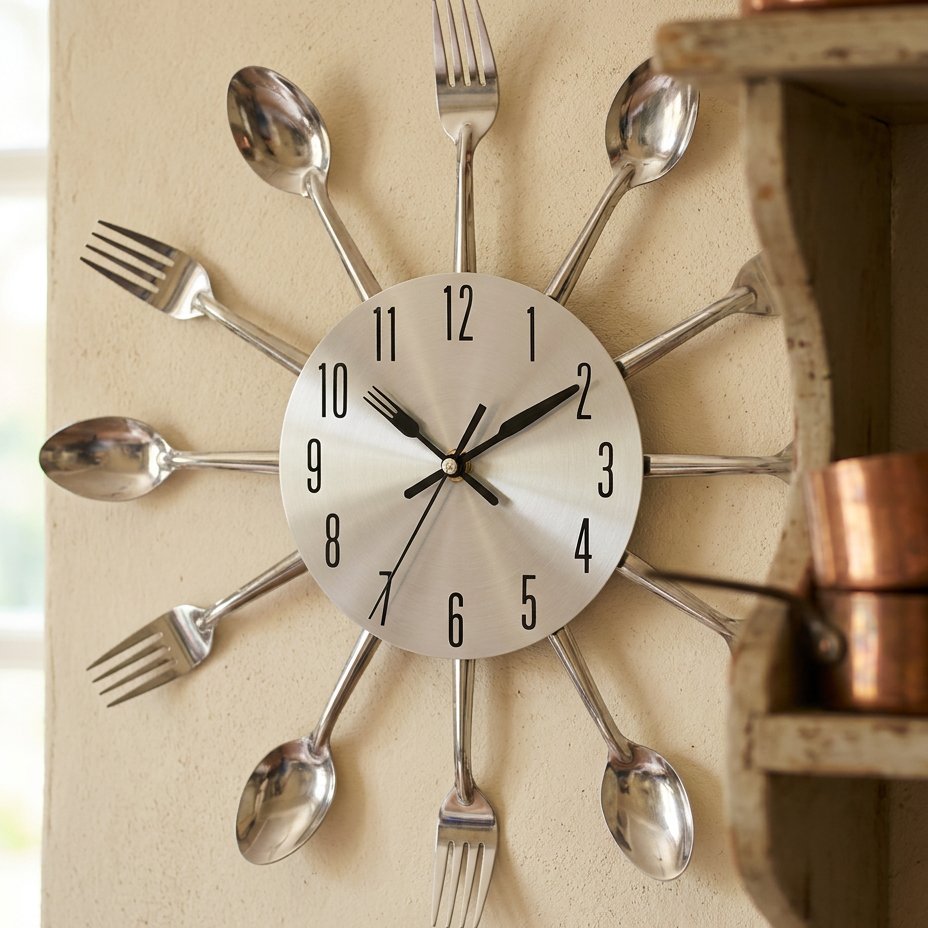 Horloge Murale Couverts Cuisine