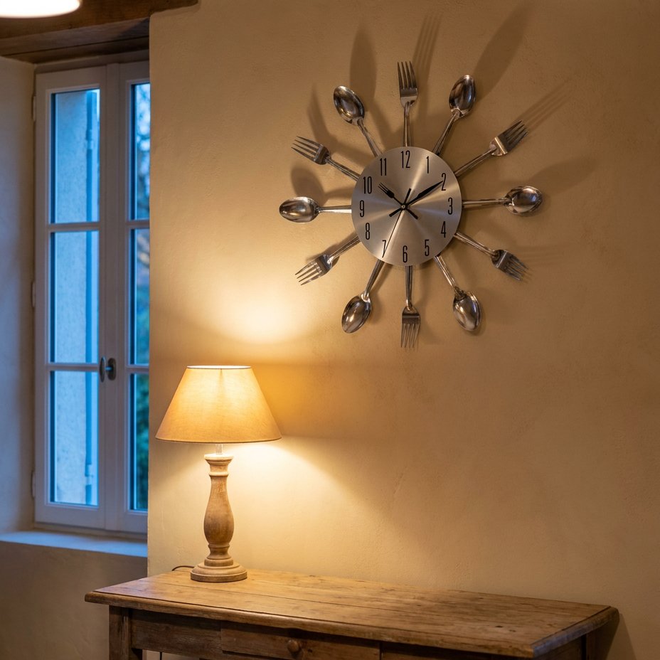 Horloge Murale Couverts Cuisine