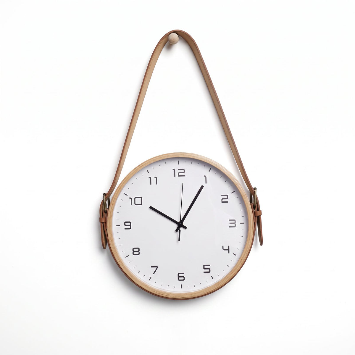 Horloge Murale Cuir Suspendue