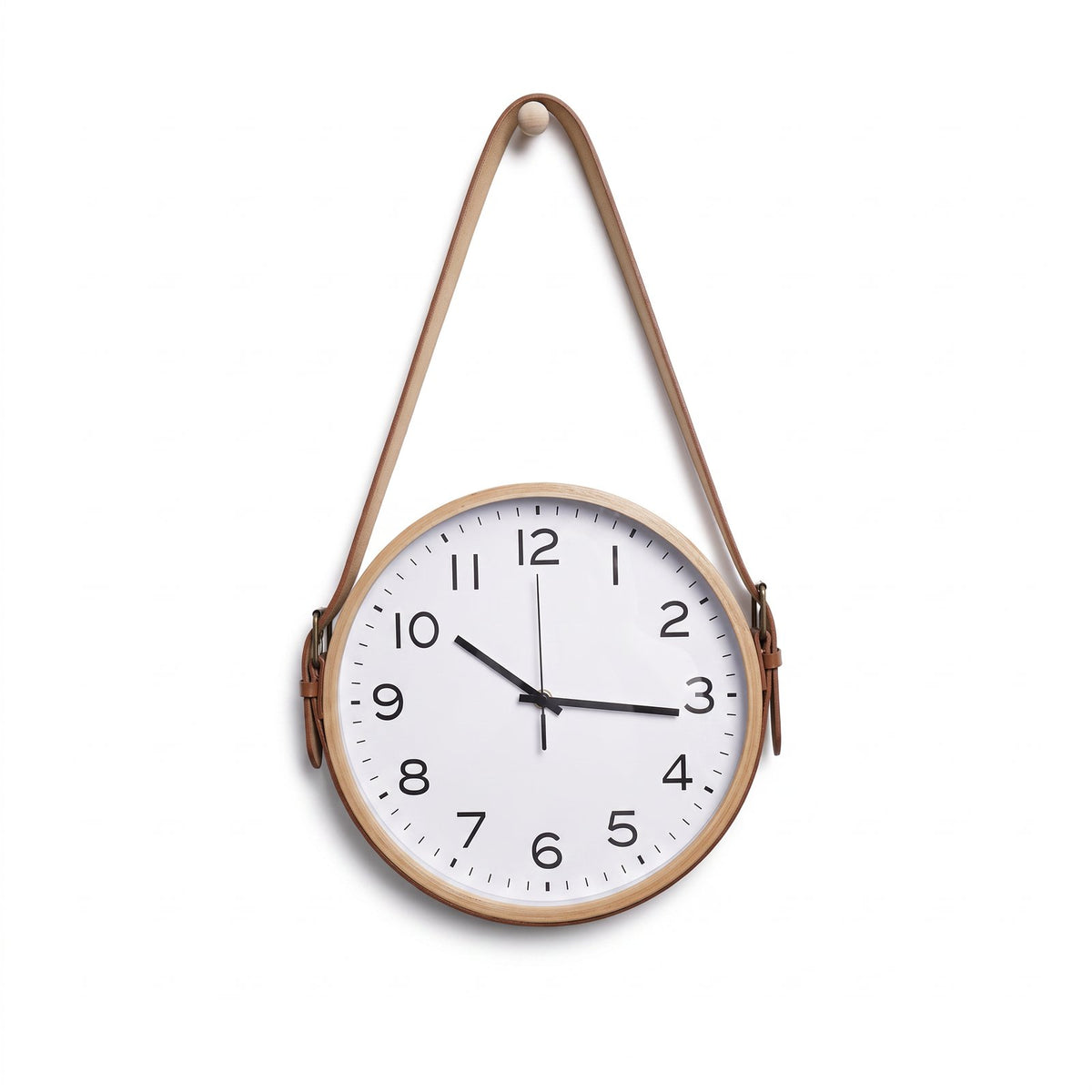Horloge Murale Cuir Suspendue