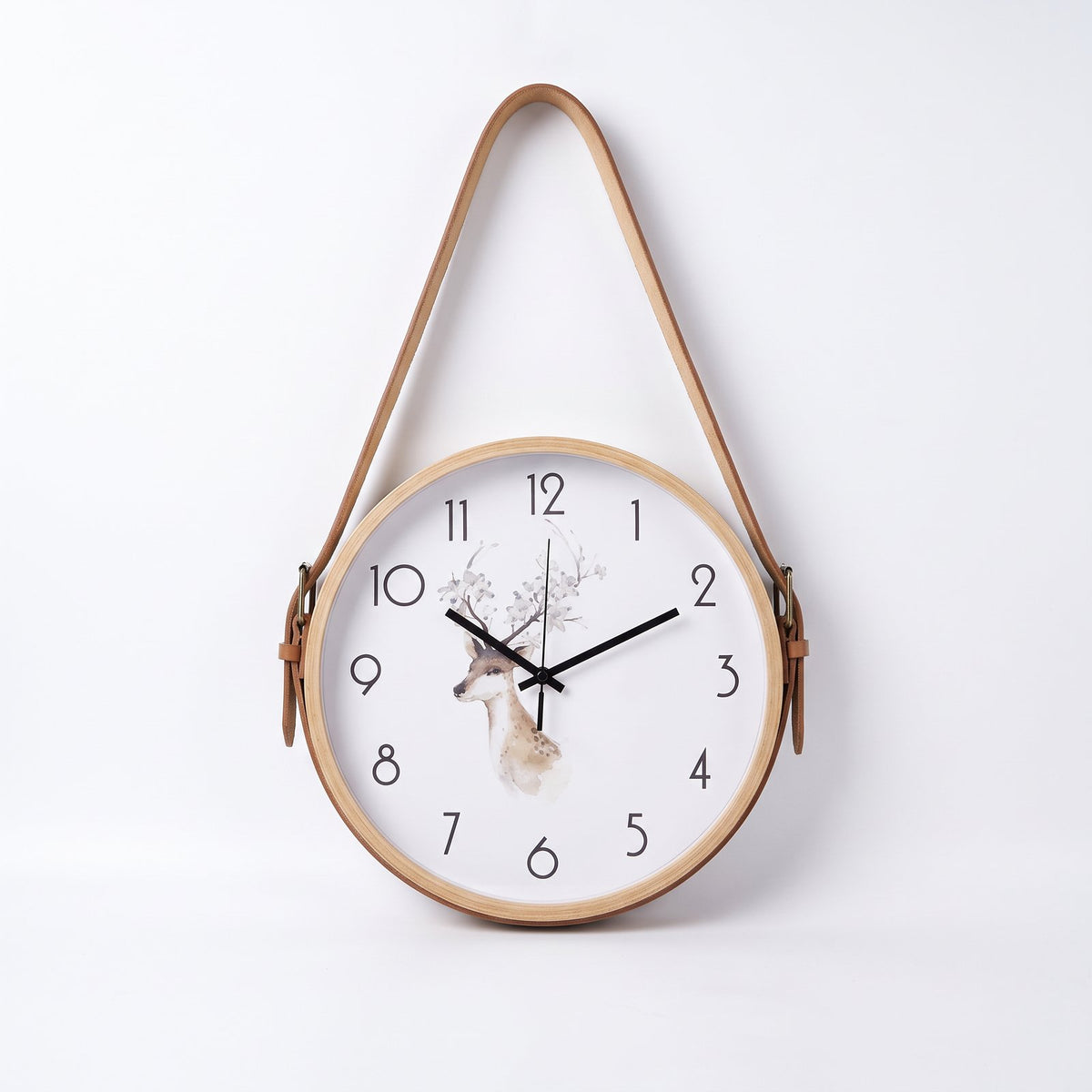 Horloge Murale Cuir Suspendue
