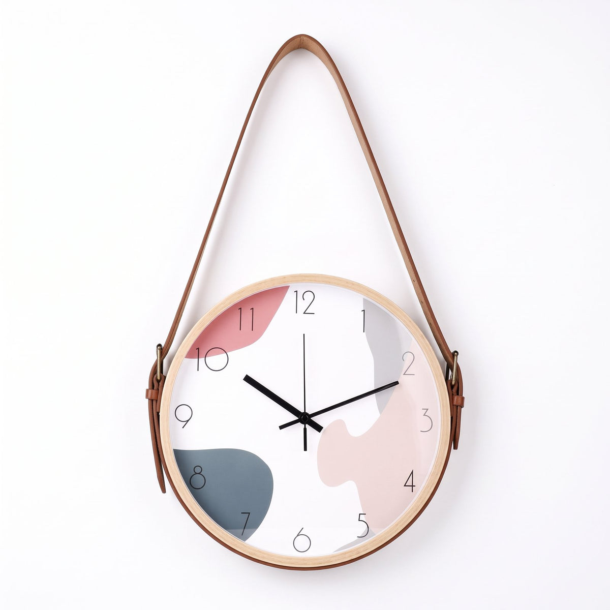 Horloge Murale Cuir Suspendue