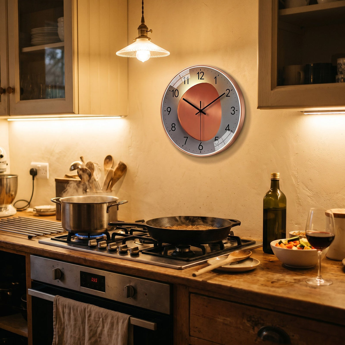 Horloge Murale Cuisine Silencieuse – mise en situation