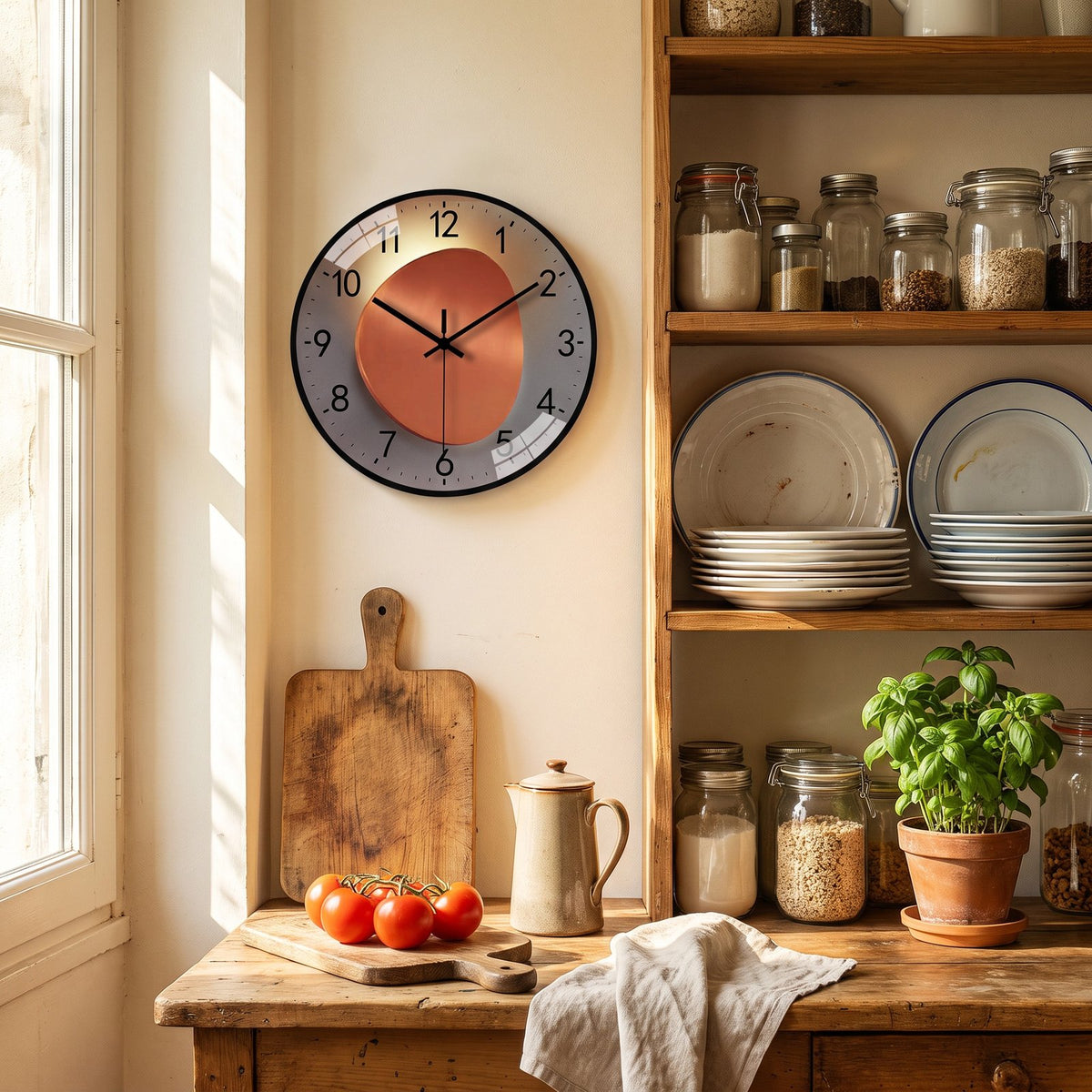 Horloge Murale Cuisine Silencieuse – mise en situation