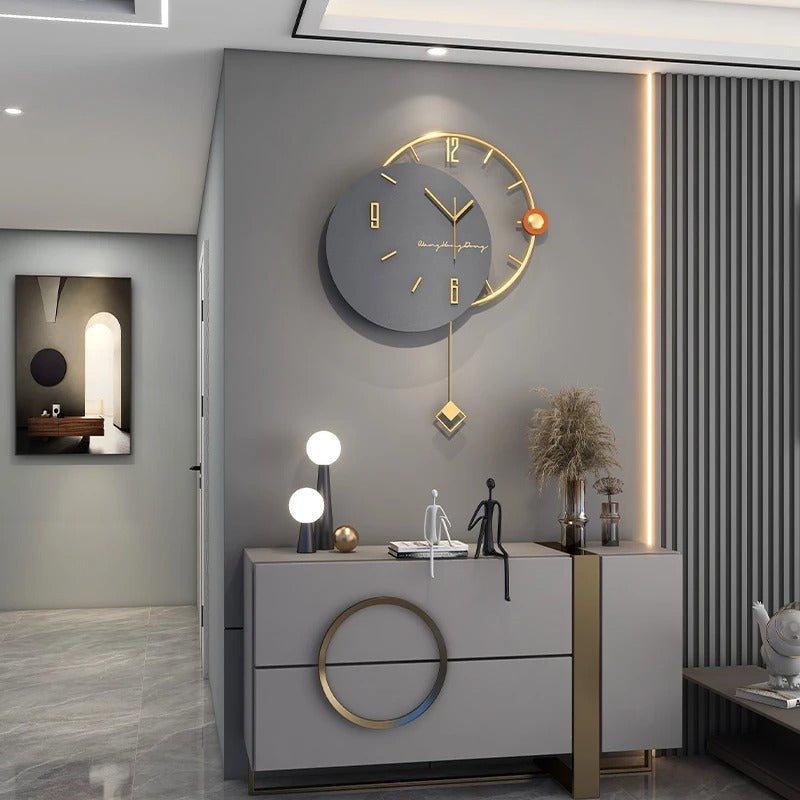 Horloge Murale Pendule Dorée