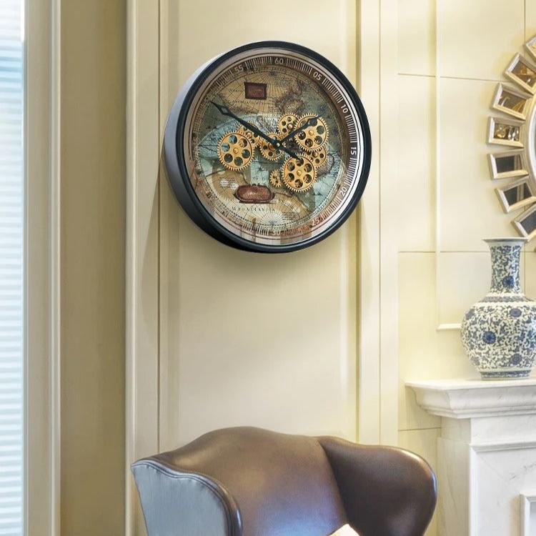 Horloge Murale Carte Engrenages