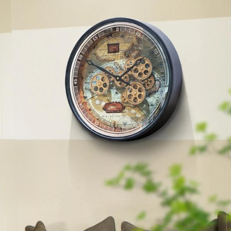 Horloge Murale Carte Engrenages