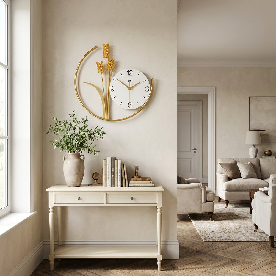 Horloge Murale Épi Doré